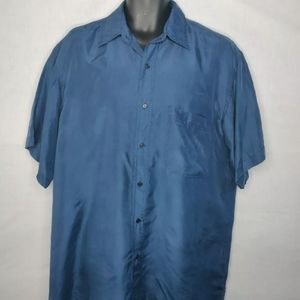 Robert Stock Short Sleeve Silk Button Down